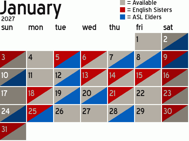 Missionary Dinner Calendar