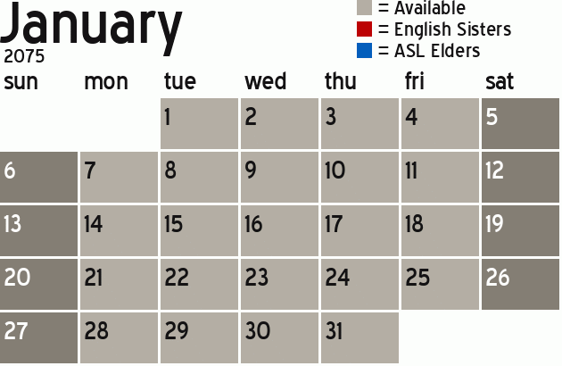 Missionary Dinner Calendar