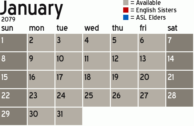 Missionary Dinner Calendar