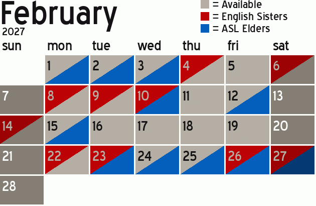 Missionary Dinner Calendar