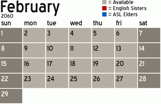 Missionary Dinner Calendar