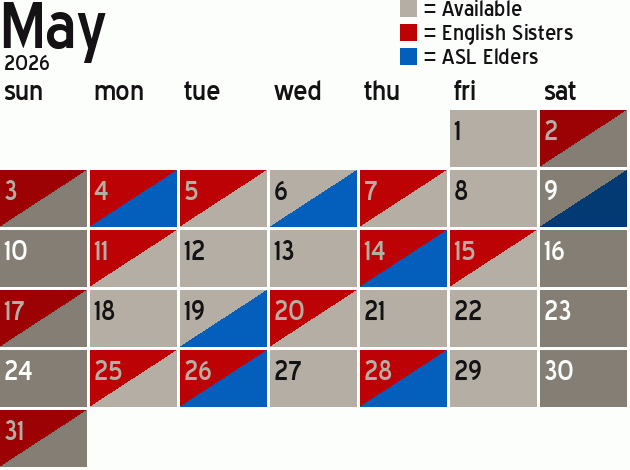 Missionary Dinner Calendar