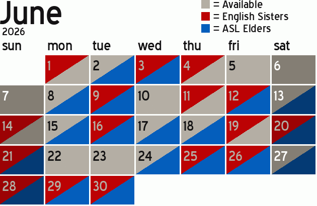 Missionary Dinner Calendar