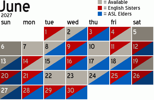Missionary Dinner Calendar