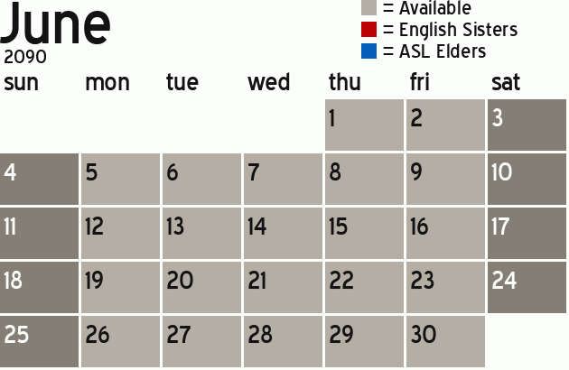 Missionary Dinner Calendar