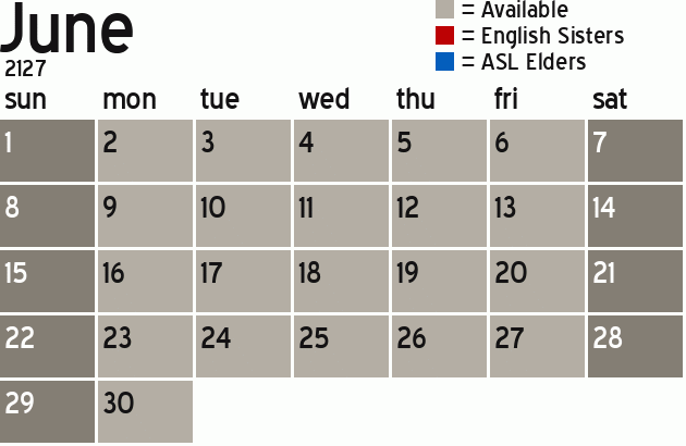 Missionary Dinner Calendar