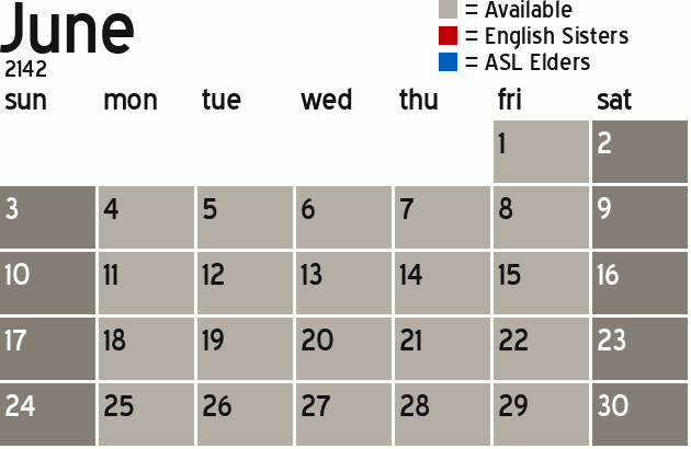 Missionary Dinner Calendar