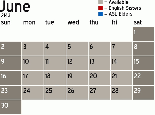 Missionary Dinner Calendar
