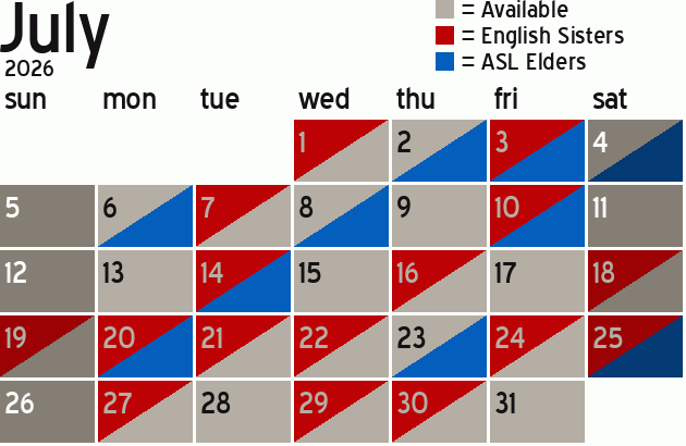 Missionary Dinner Calendar