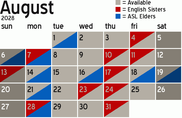 Missionary Dinner Calendar
