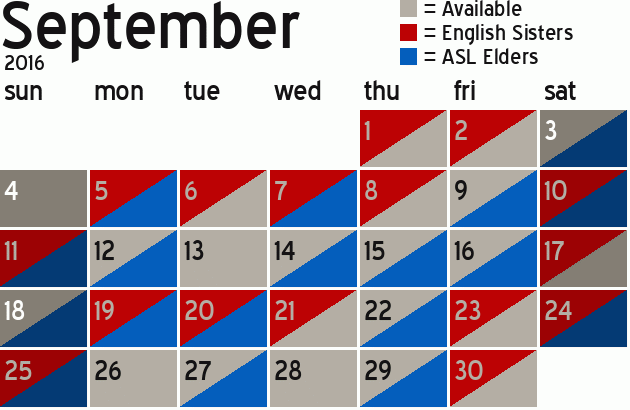 Missionary Dinner Calendar