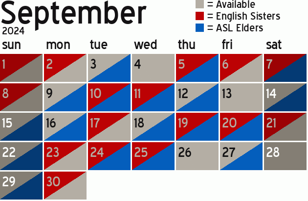 Missionary Dinner Calendar