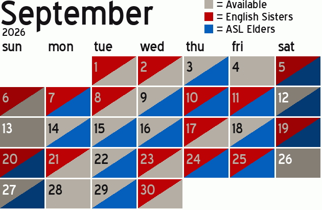 Missionary Dinner Calendar