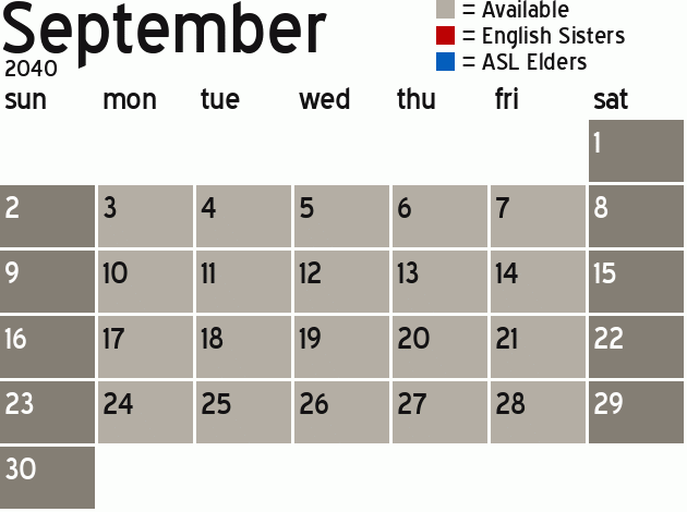 Missionary Dinner Calendar