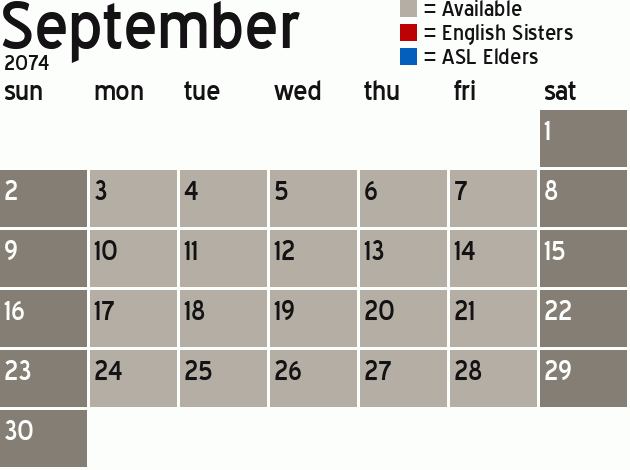 Missionary Dinner Calendar