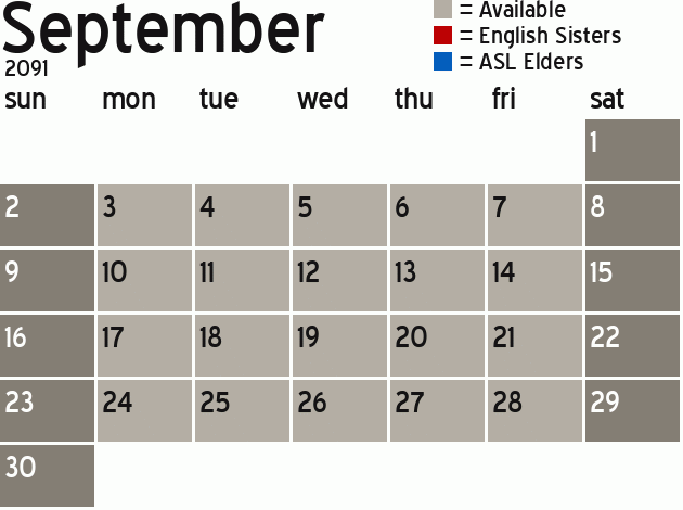 Missionary Dinner Calendar