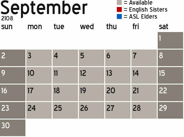 Missionary Dinner Calendar