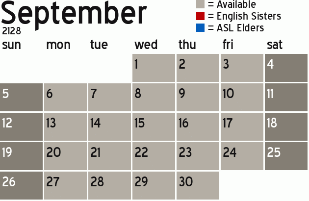 Missionary Dinner Calendar