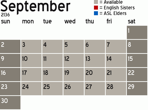 Missionary Dinner Calendar