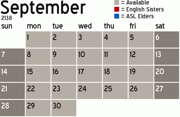 Missionary Dinner Calendar