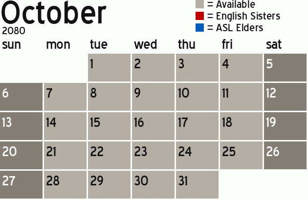 Missionary Dinner Calendar