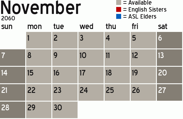 Missionary Dinner Calendar