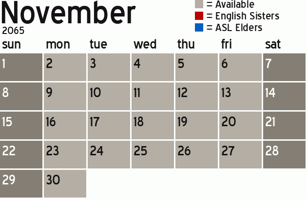 Missionary Dinner Calendar